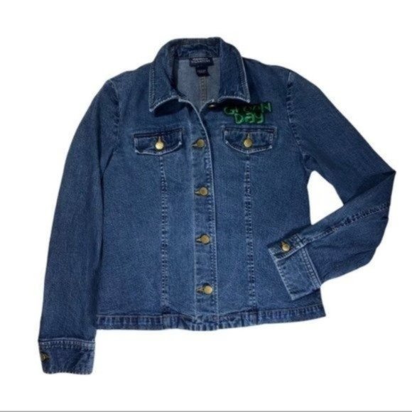 GREEN DAY Jacket Patch & Denim Jean Jacket size small - Picture 1 of 8